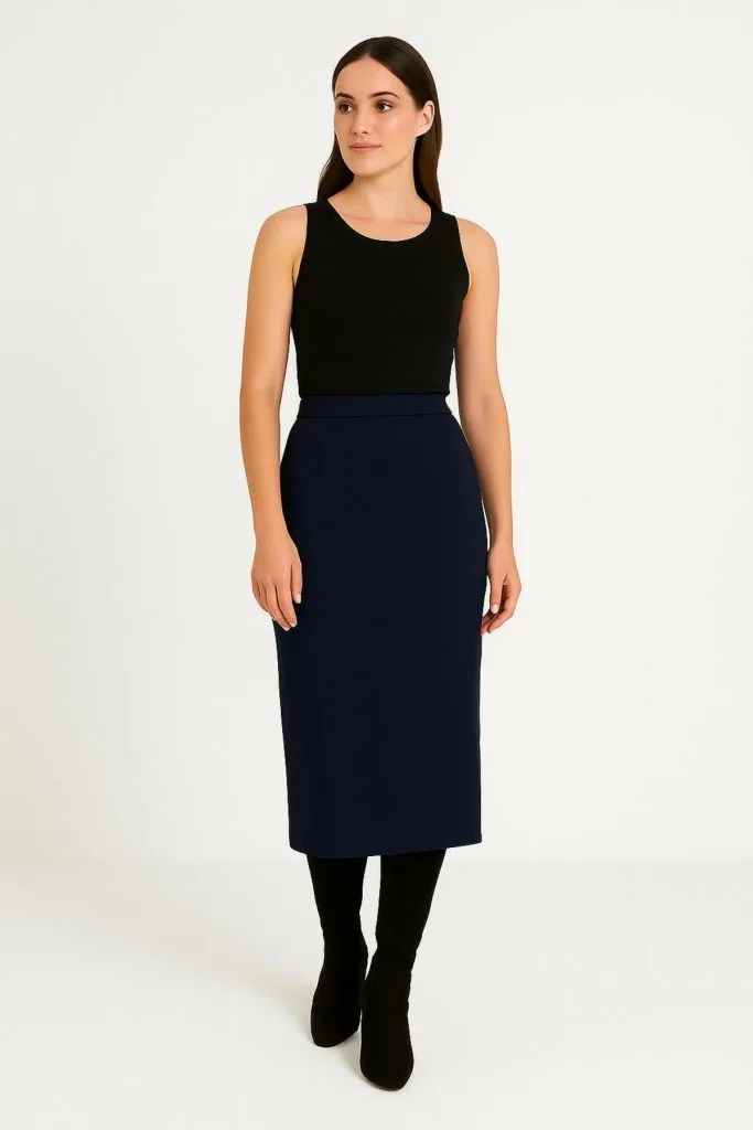 EKOL Arka Yırtmaç Detaylı Etek  1004