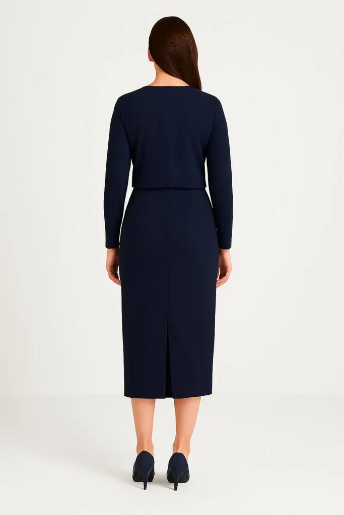 EKOL Arka Yırtmaç Detaylı Etek  1004