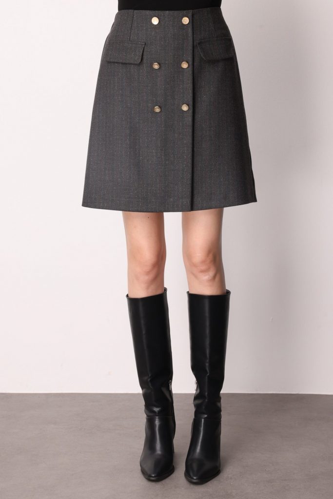 EKOL Beli Lastikli Süs Düğmeli Mini Kadın Etek 2019 - Siyah