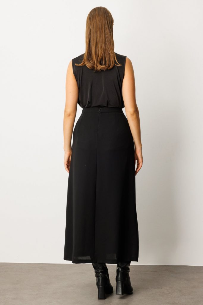 EKOL Maxi Boy Krep Etek 2031 - Siyah