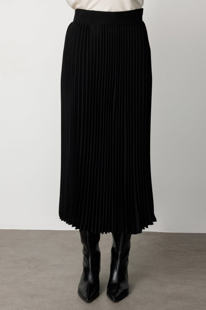 EKOL Piliseli Maxi Etek 2101 - Siyah