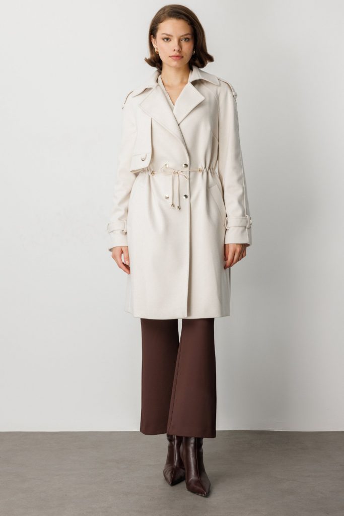 EKOL Beli Bağcıklı Apoletli Kaban 6037 - BEJ