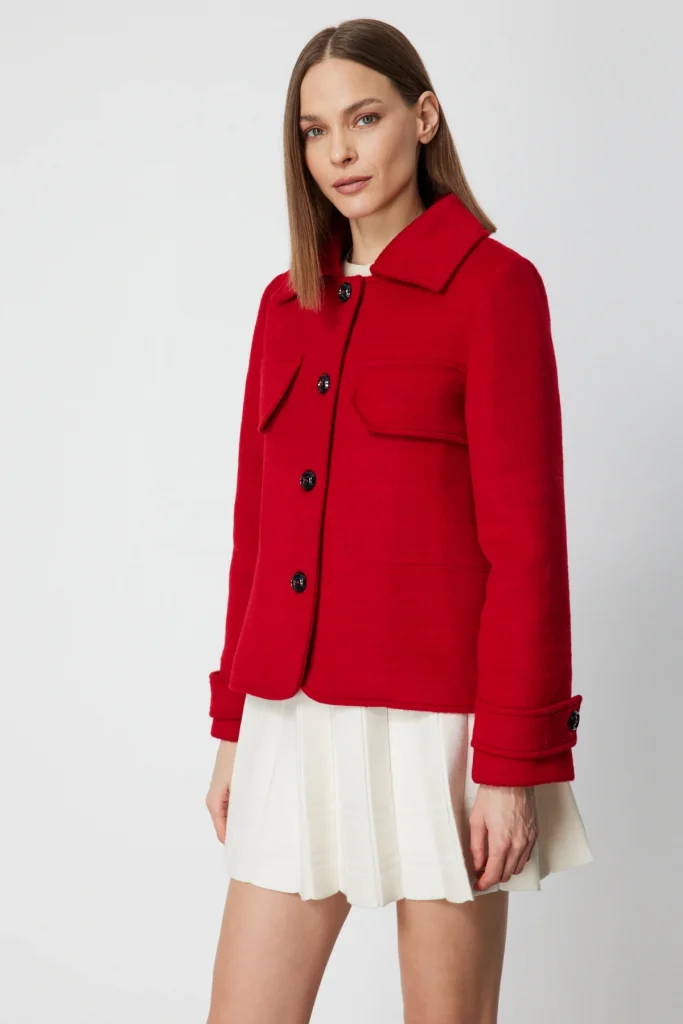 EKOL Apolet Detalı Süs Cepli Mont 6081