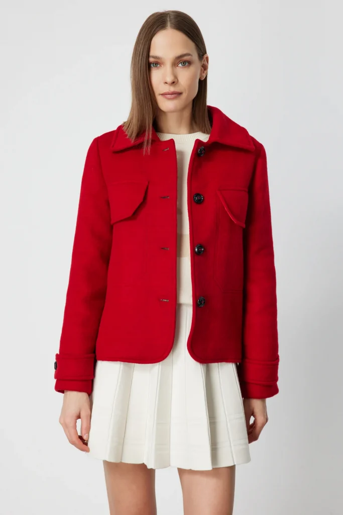 EKOL Apolet Detalı Süs Cepli Mont 6081