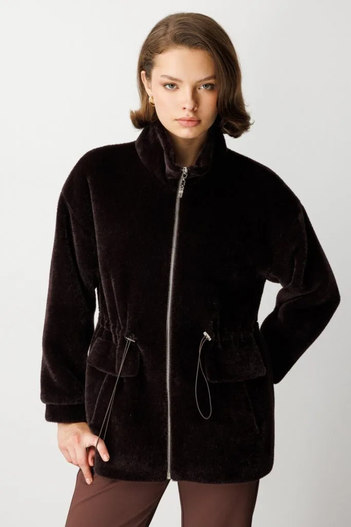 EKOL Dik Yaka Peluş Mont 6103