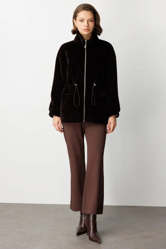 EKOL Dik Yaka Peluş Mont 6103