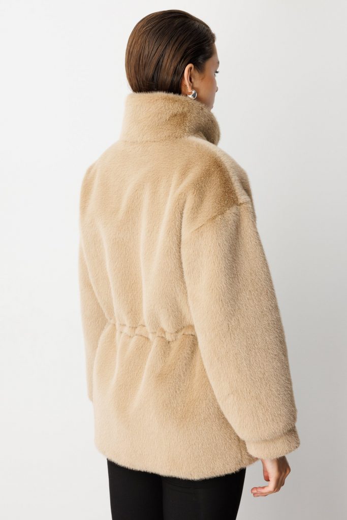 EKOL Dik Yaka Peluş Mont 6103 - VİZON