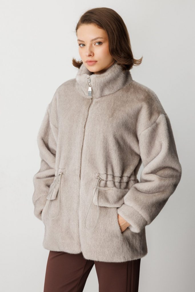 EKOL Dik Yaka Peluş Mont 6103 - GRİ