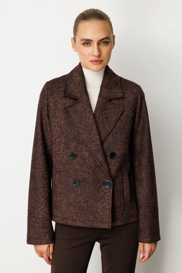 EKOL Kruvaze Yaka Desenli Mont 8021-26k