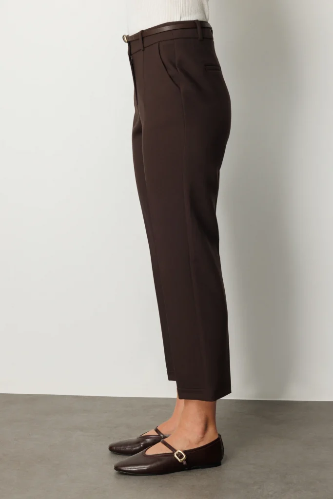 EKOL Duble Paça Kemerli Pantolon 1003 - kahve