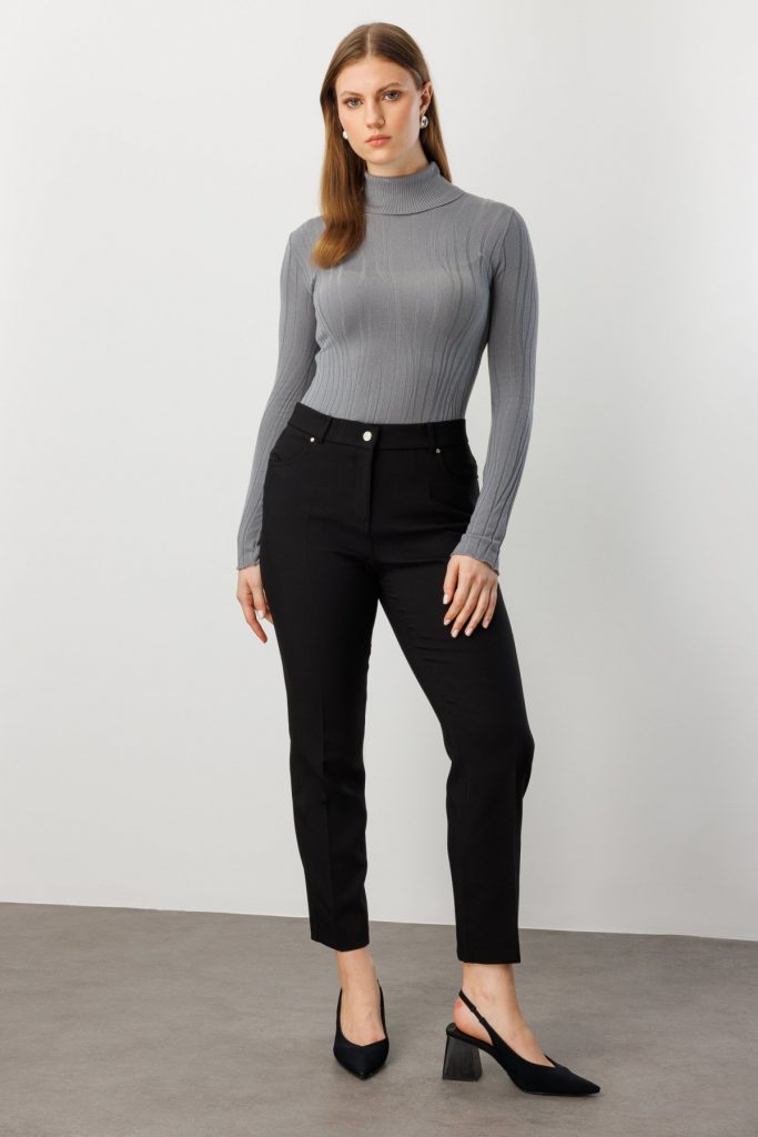 EKOL Dar Paça Büyük Beden Pantolon1009 - Siyah