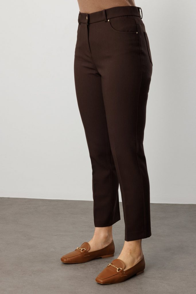 EKOL Dar Paça Büyük Beden Pantolon1009 - kahve