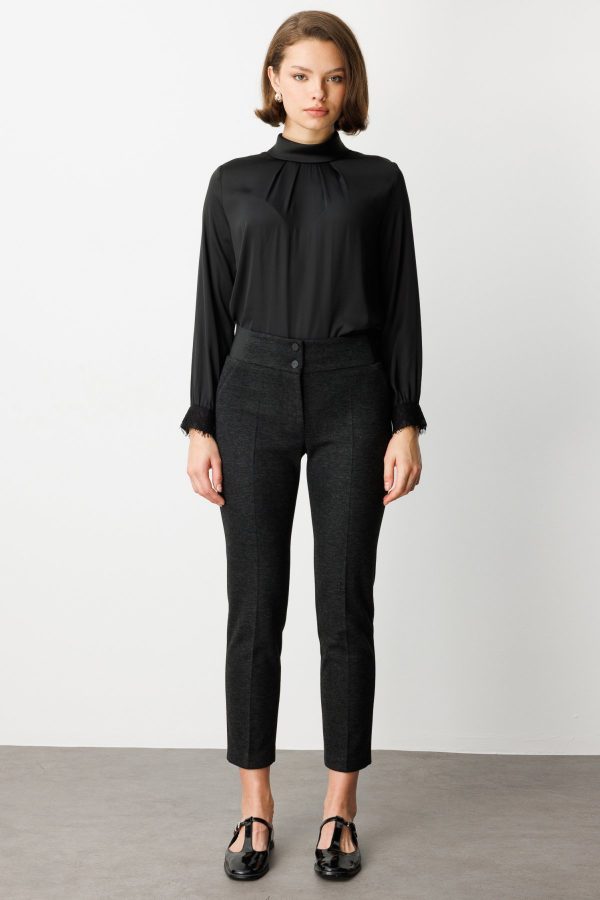 EKOL Çift Düğmeli Dar Paça Pantolon 1017