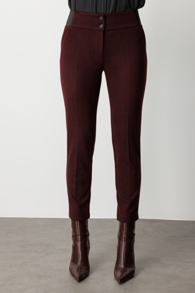 EKOL Çift Düğmeli Dar Paça Pantolon 1017 - bordo