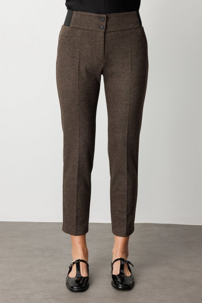 EKOL Çift Düğmeli Dar Paça Pantolon 1017 - kahve