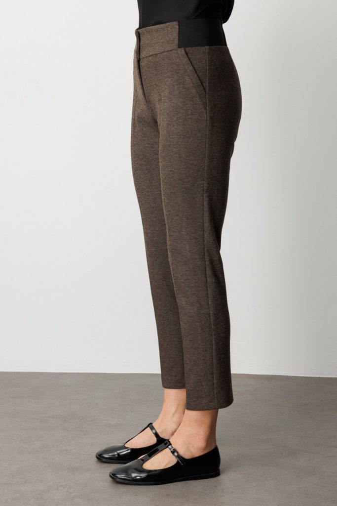 EKOL Çift Düğmeli Dar Paça Pantolon 1017 - kahve