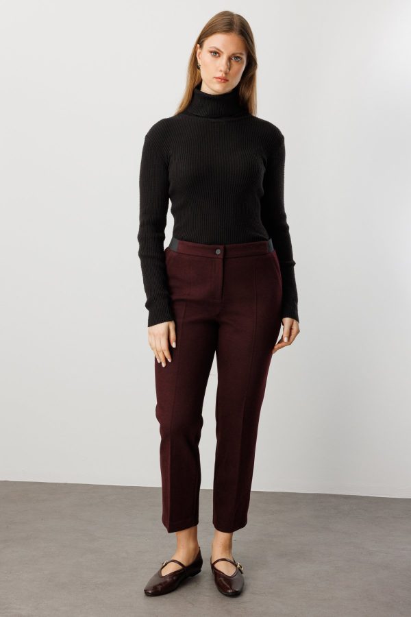 EKOL Beli Kalın Lastikli Dar Paça Pantolon 1019