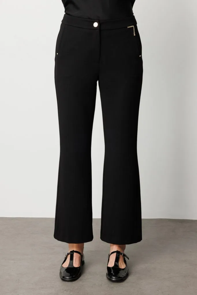 EKOL Zincir Aksesuarlı Bol Paça Pantolon 1021