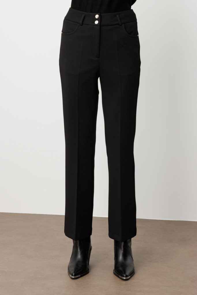 EKOL Yüksek Bel İspanyol Paça Pantolon 1023 - Siyah
