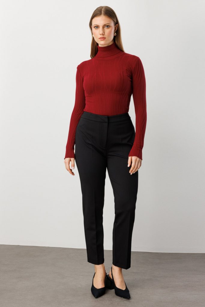 EKOL Dar Paça Cepsiz Pantolon 1025-26k - Siyah