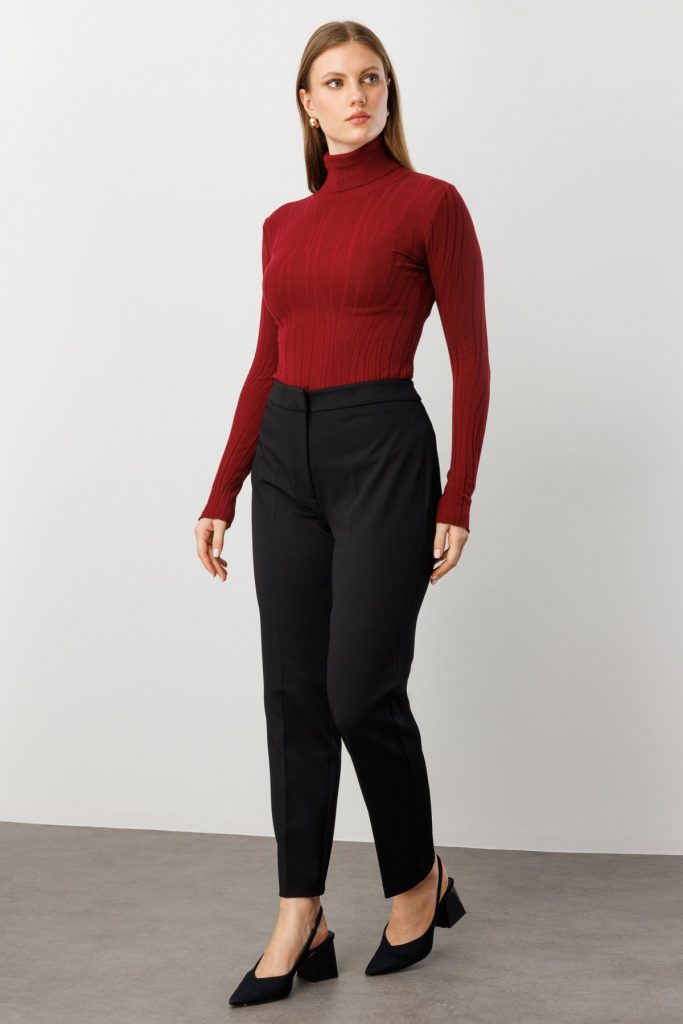 EKOL Dar Paça Cepsiz Pantolon 1025-26k - Siyah