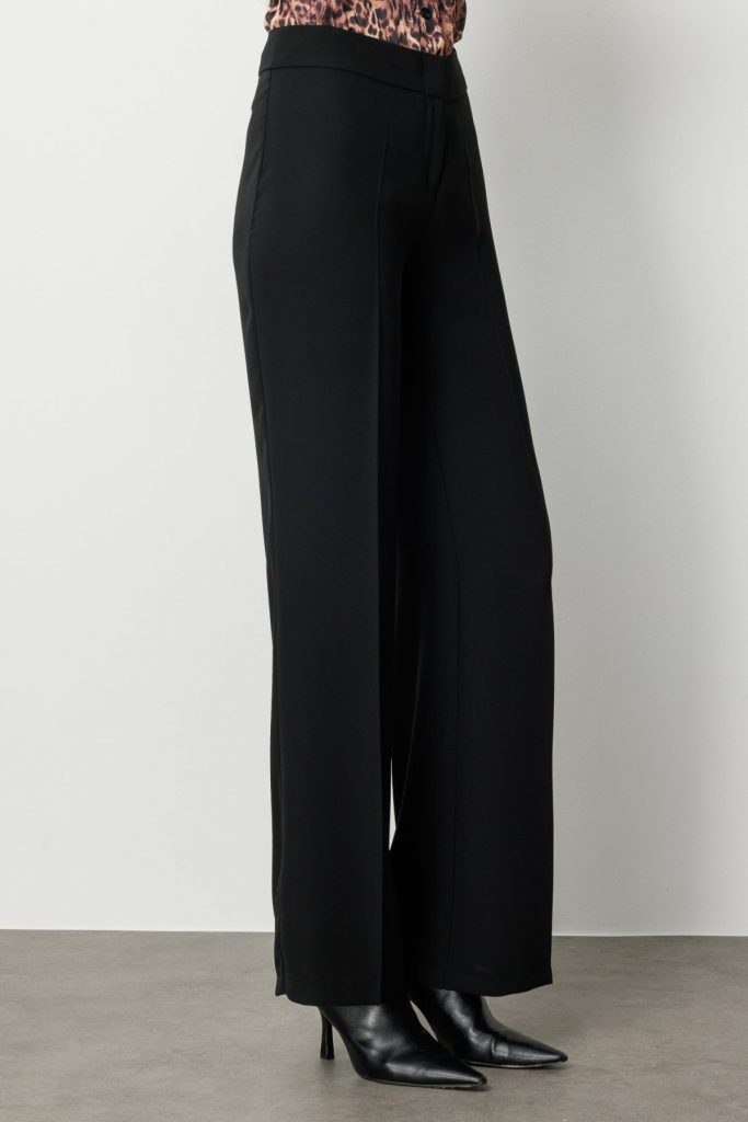 EKOL Kadın Krep Kumaş Bol Paça Pantolon 1031