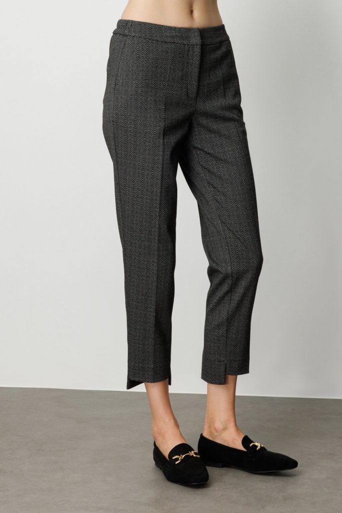 EKOL Desenli Dar Paça Pantolon 1067 - Siyah