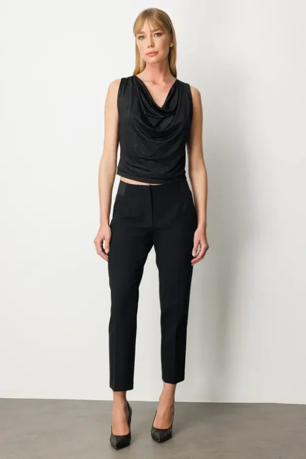 EKOL Beli Kalın Lastikli Dar Paça Pantolon  1109