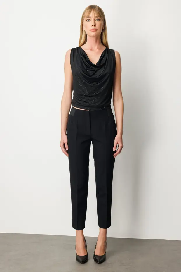 EKOL Beli Kalın Lastikli Dar Paça Pantolon  1109