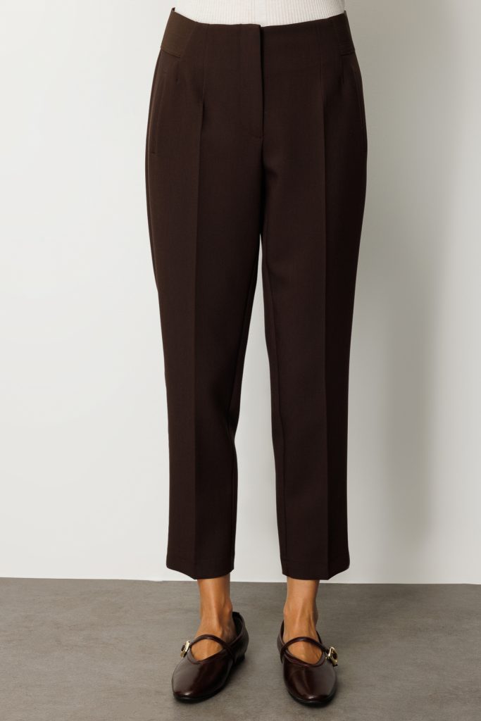 EKOL Beli Kalın Lastikli Dar Paça Pantolon  1109 - kahve