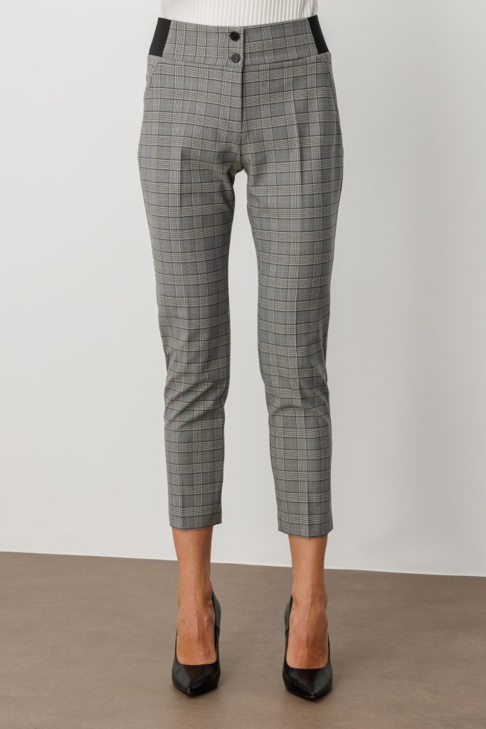 EKOL Ekoseli Dar Paça Pantolon 1201 - Siyah