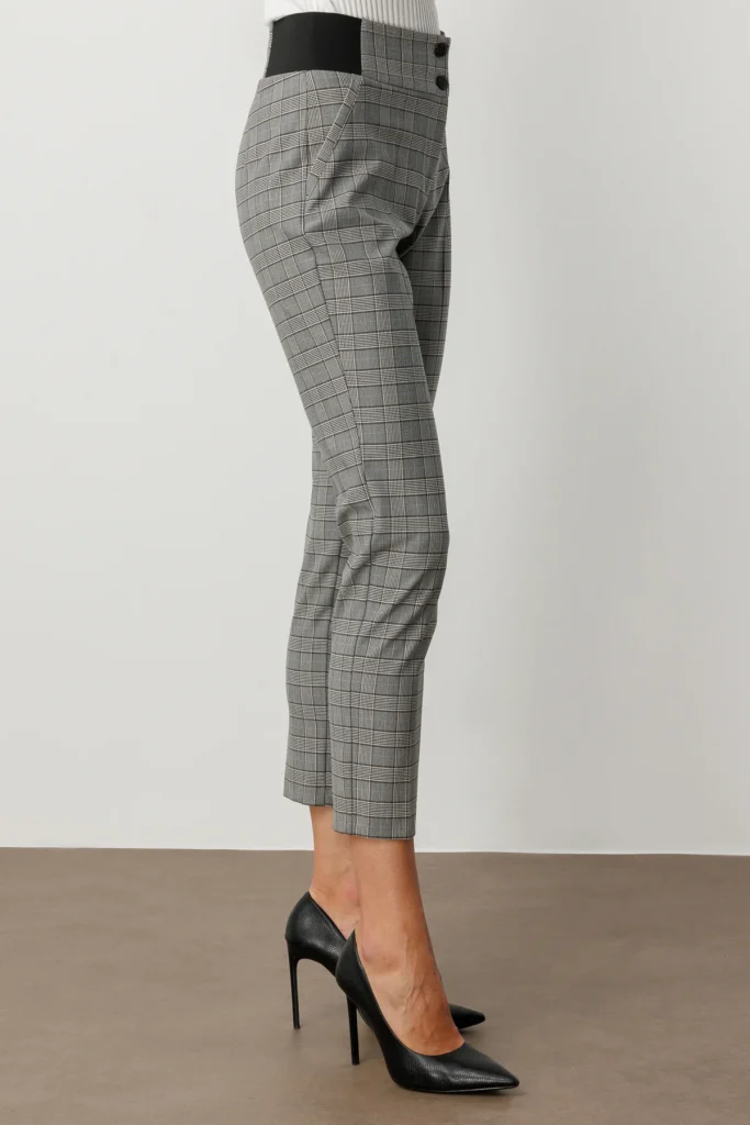 EKOL Ekoseli Dar Paça Pantolon 1201 - Siyah