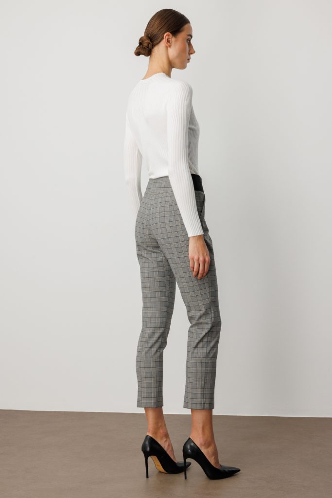 EKOL Ekoseli Dar Paça Pantolon 1201 - Siyah