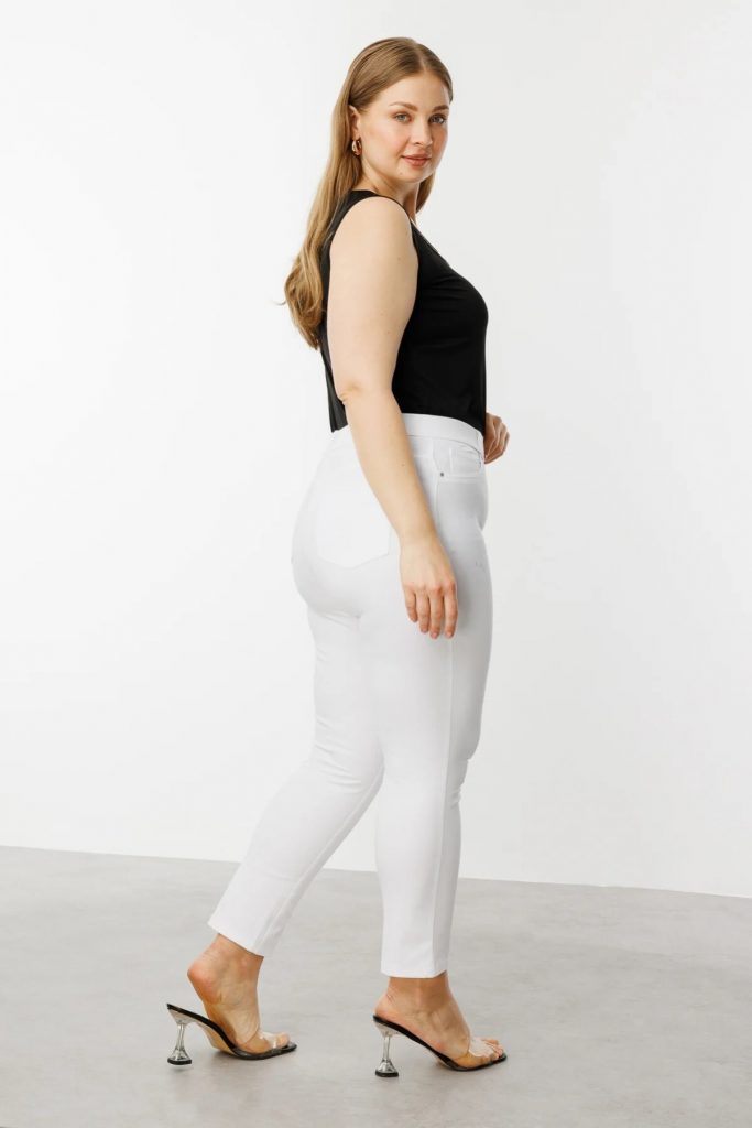 EKOL Beş Cep Dar Paça Büyük Beden Pantolon 2052 B.B - EKRU