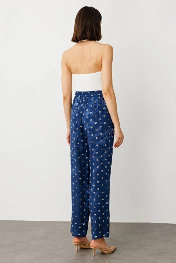 EKOL Beli Lastikli Desenli Pantolon 4244