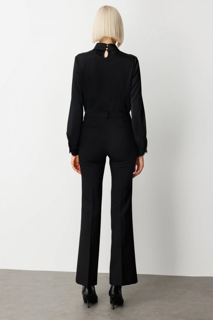 EKOL İspanyol Paça Yan Cepli Pantolon 5011 - Siyah