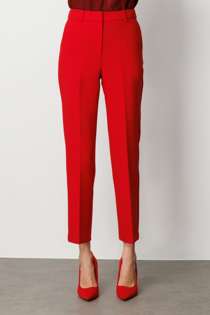 EKOL Yan Cepli Boru Paça Pantolon 5015 - KIRMIZI