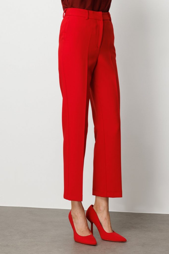 EKOL Yan Cepli Boru Paça Pantolon 5015 - KIRMIZI