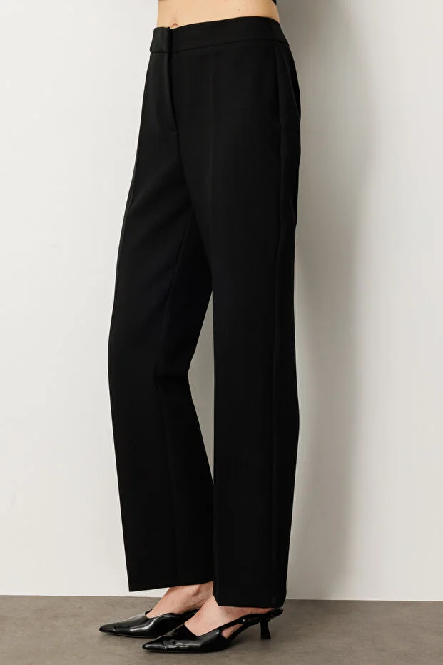 EKOL Kadın Düz Kesim Boru Paça Pantolon  5027 - Siyah