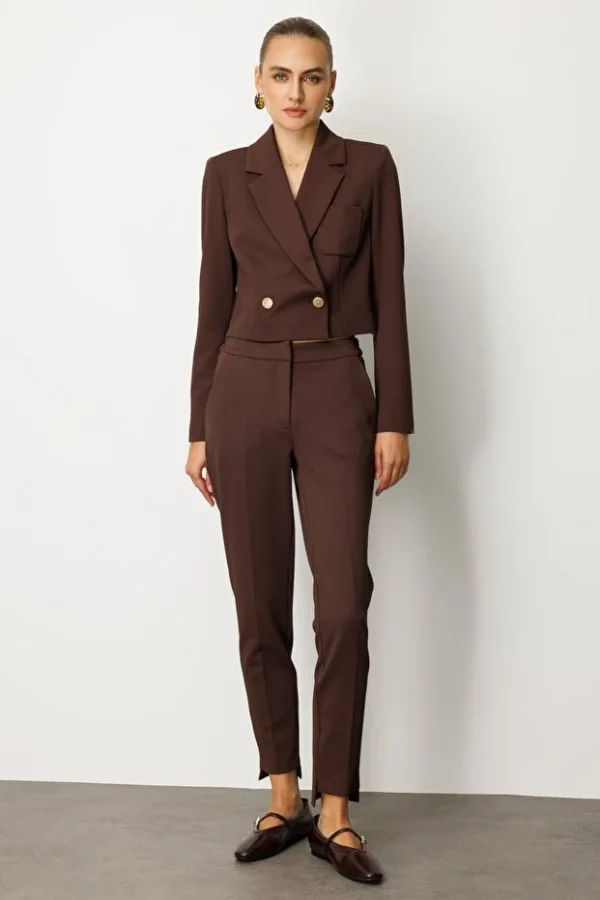 EKOL Beli Lastikli Dar Paça Pantolon 5031