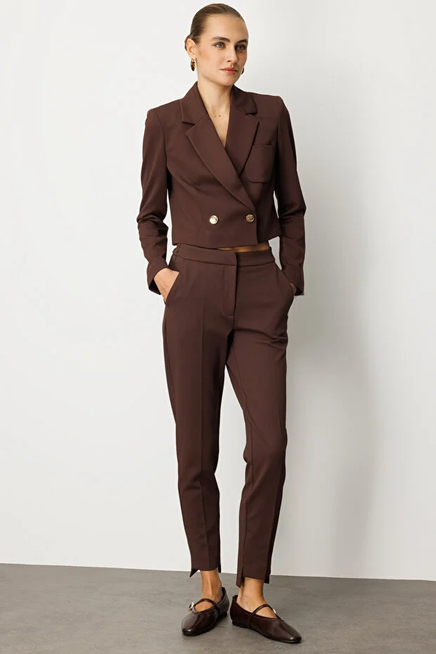 EKOL Beli Lastikli Dar Paça Pantolon 5031