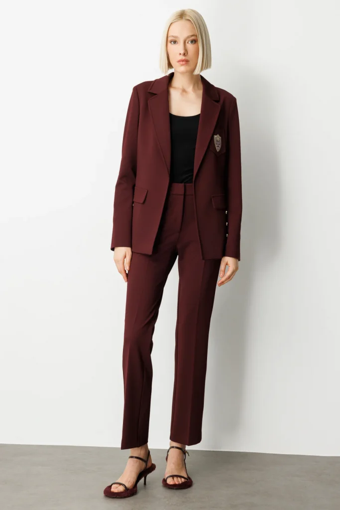 EKOL Beli Lastikli Bol Paça Pantolon 5035 - bordo