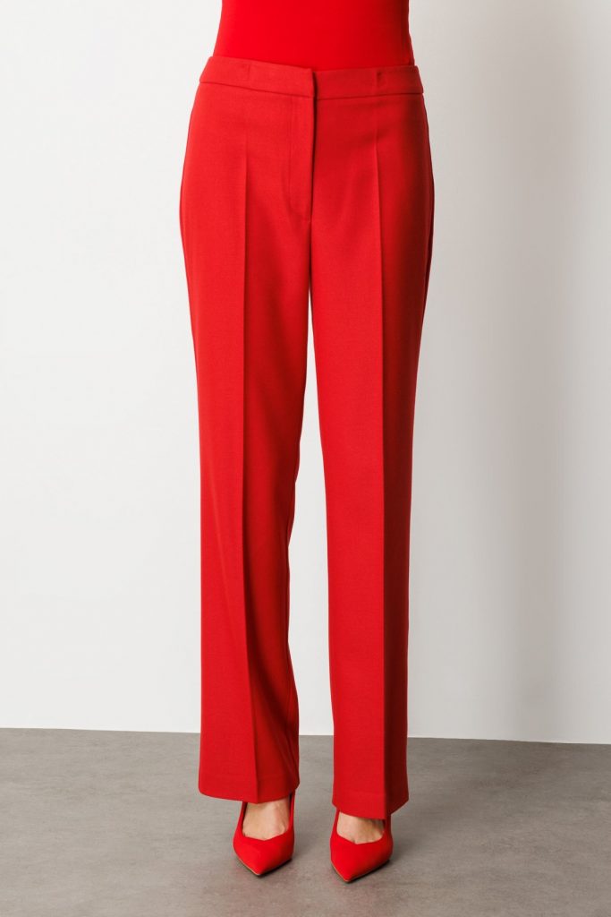 EKOL Cepsiz Boru Paça Pantolon 5051 - KIRMIZI