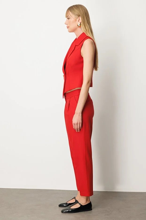 EKOL Yüksek Bel Dar Paça Kadın Pantolon 5055