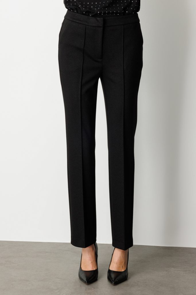 EKOL Simli Kumaş Boru Paça Pantolon 5143 - Siyah