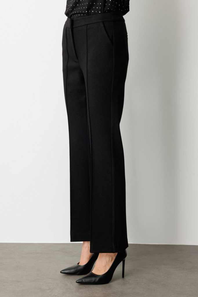 EKOL Simli Kumaş Boru Paça Pantolon 5143 - Siyah