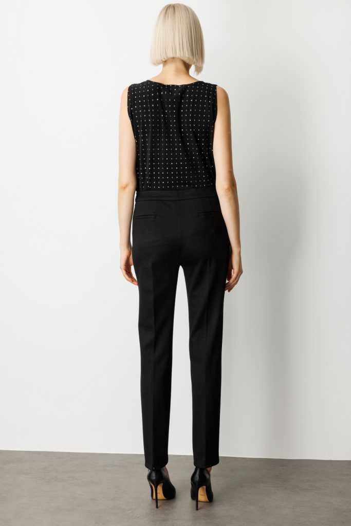 EKOL Simli Kumaş Boru Paça Pantolon 5143 - Siyah