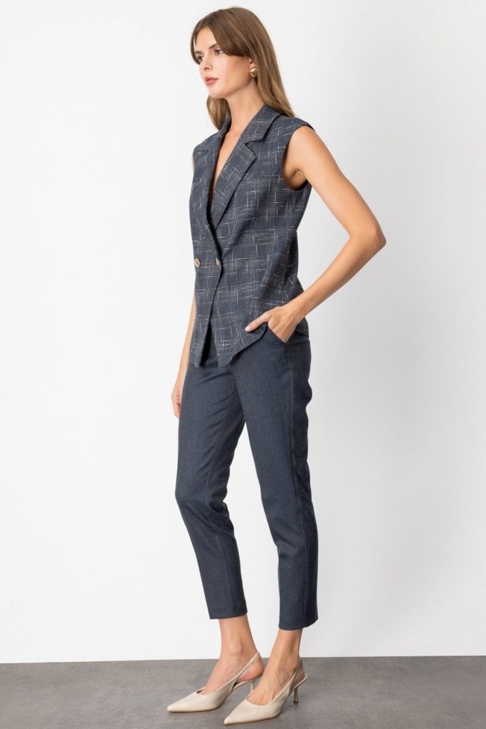 EKOL Beli Lastikli Dar Paça Pantolon 5175