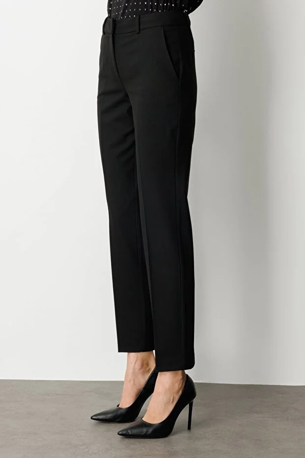 EKOL Düşük Bel Dar Paça Pantolon 5183 - Siyah