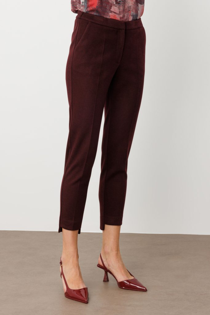 EKOL Beli Lastikli Yan Cepli Pantolon 5193 - bordo